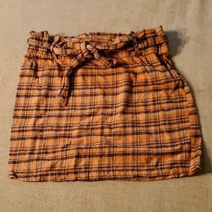 Cute Plaid drawstring skirt